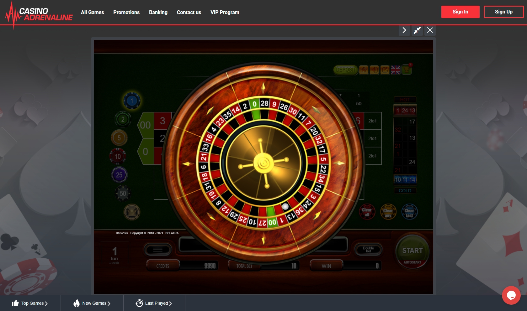 casino adrenaline free chip