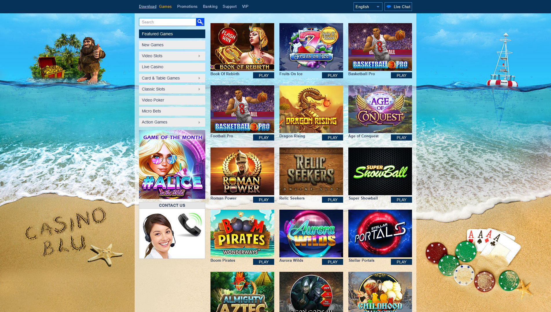 Casino Blu Games