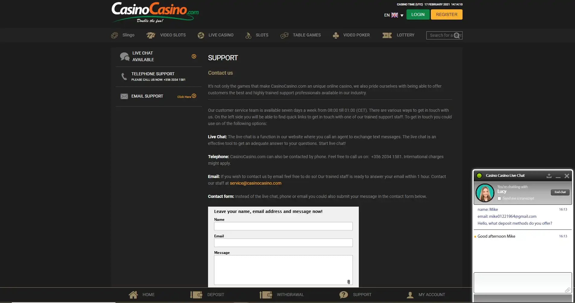 Casino Casino Support