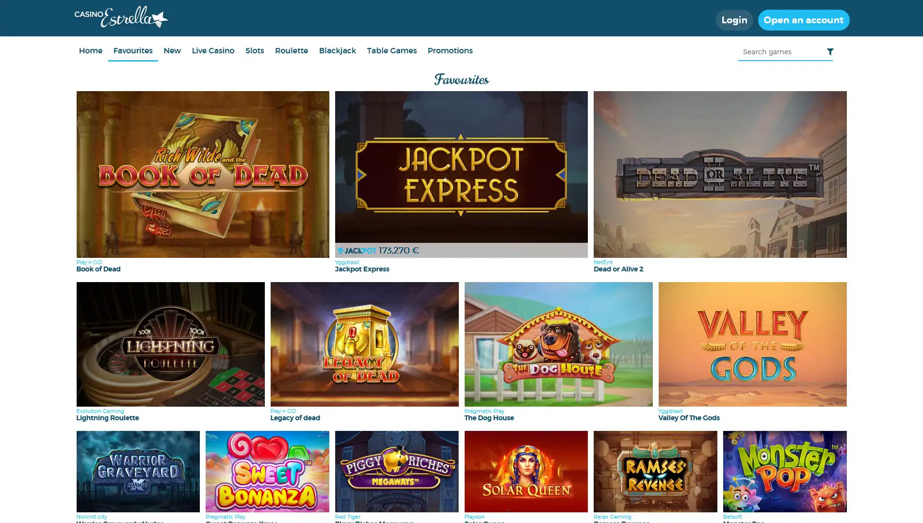 Casino Estrella Games