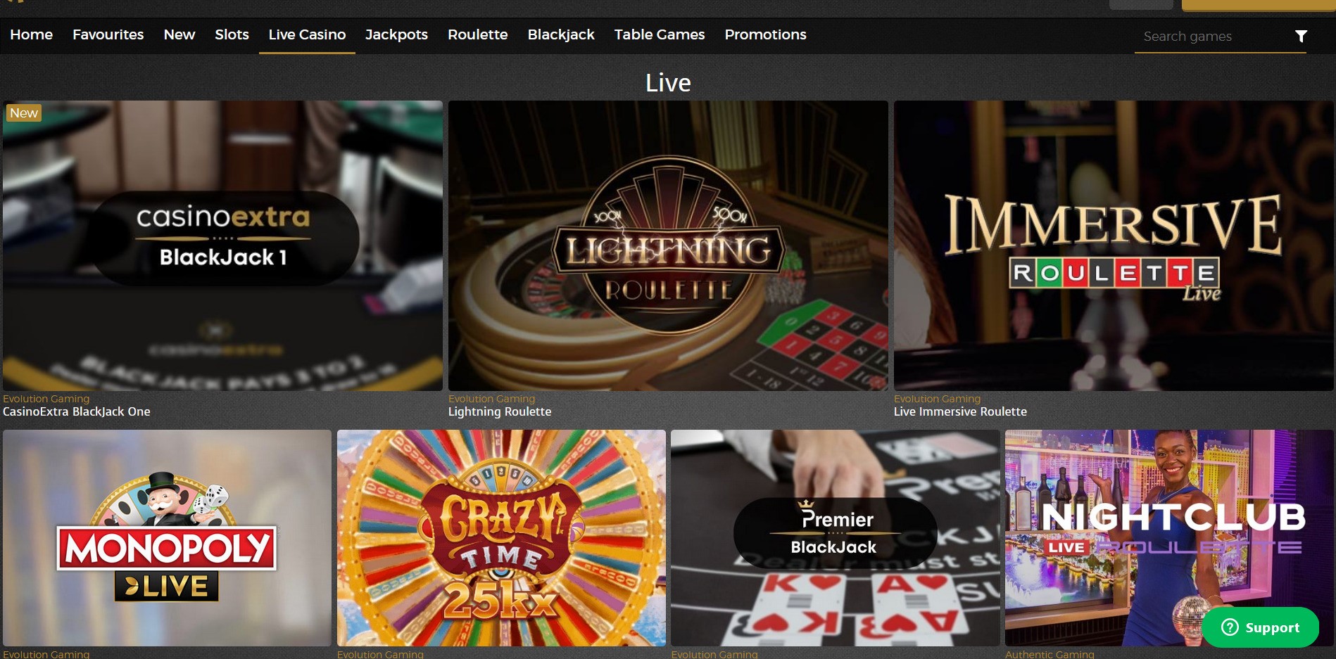 Casino Extra Live Dealer Games