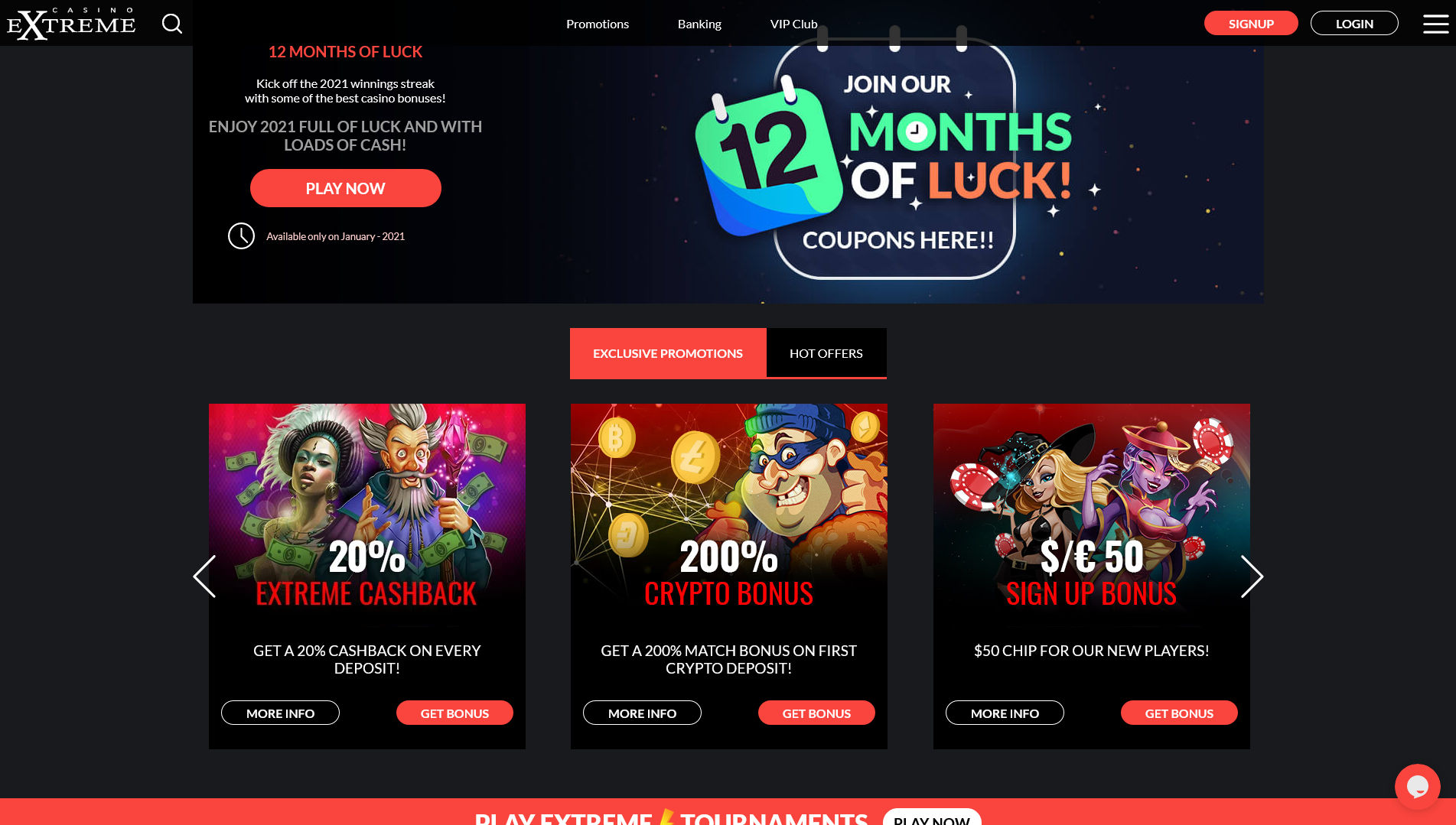 Casino Extreme No Deposit Bonus