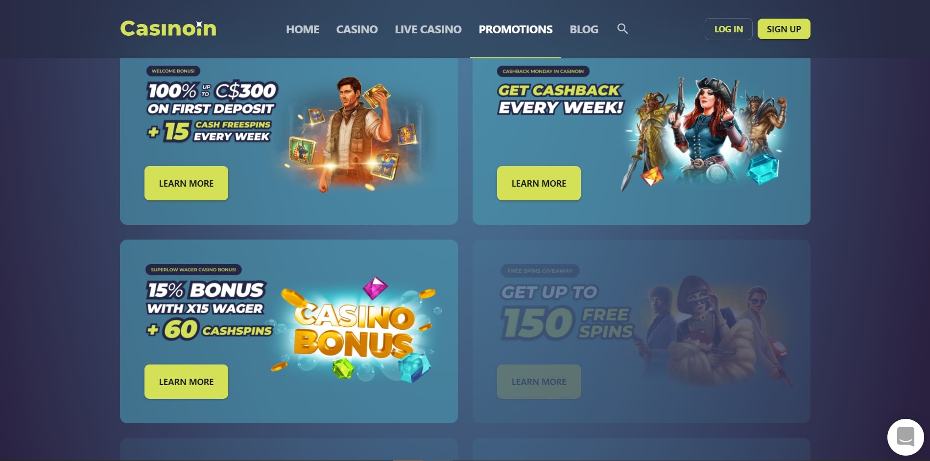 Casinoin No Deposit Bonus