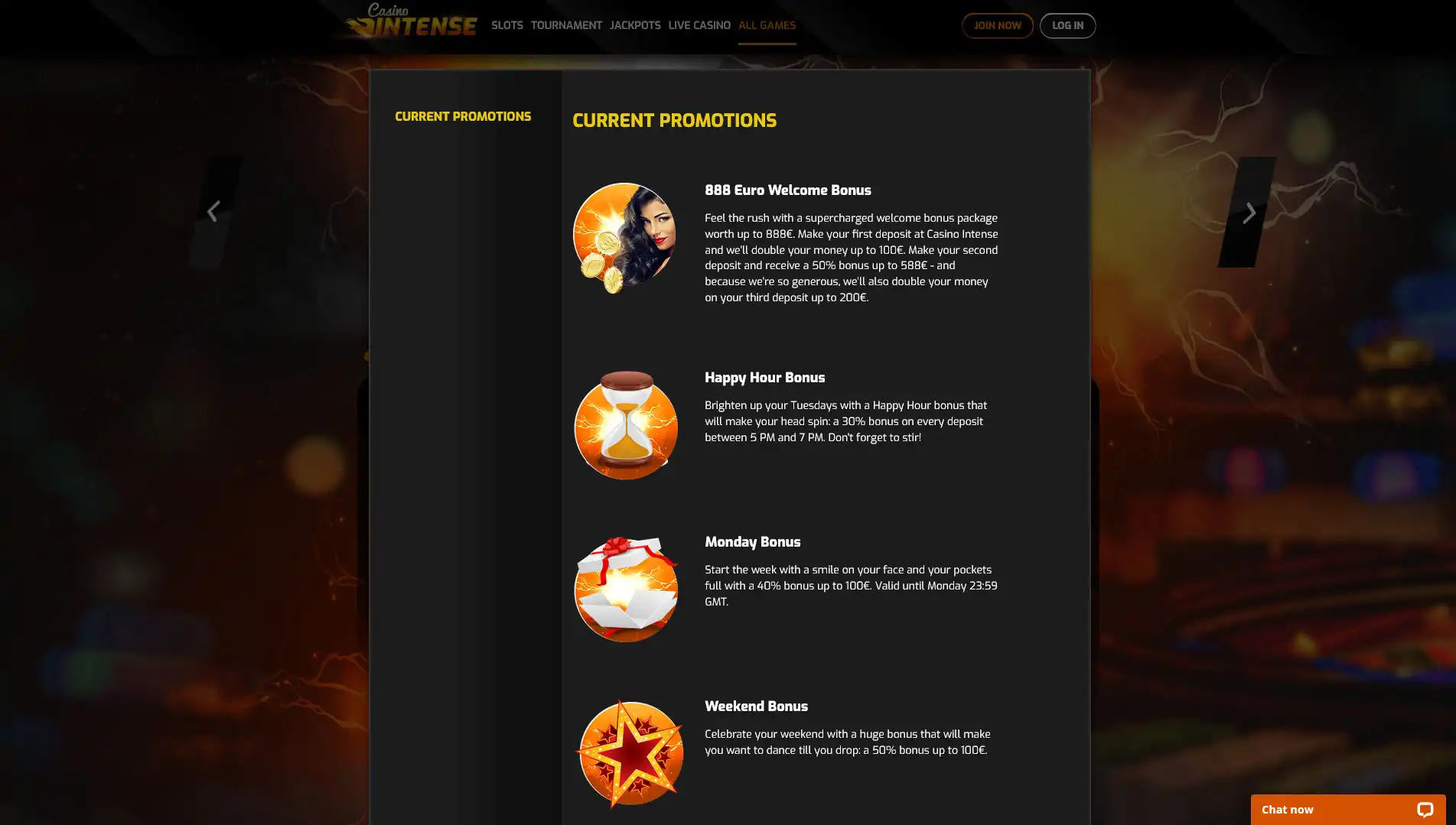 Casino Intense No Deposit Bonus