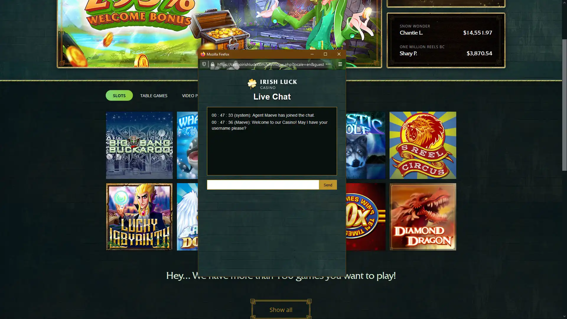 IrishLuck Casino Support