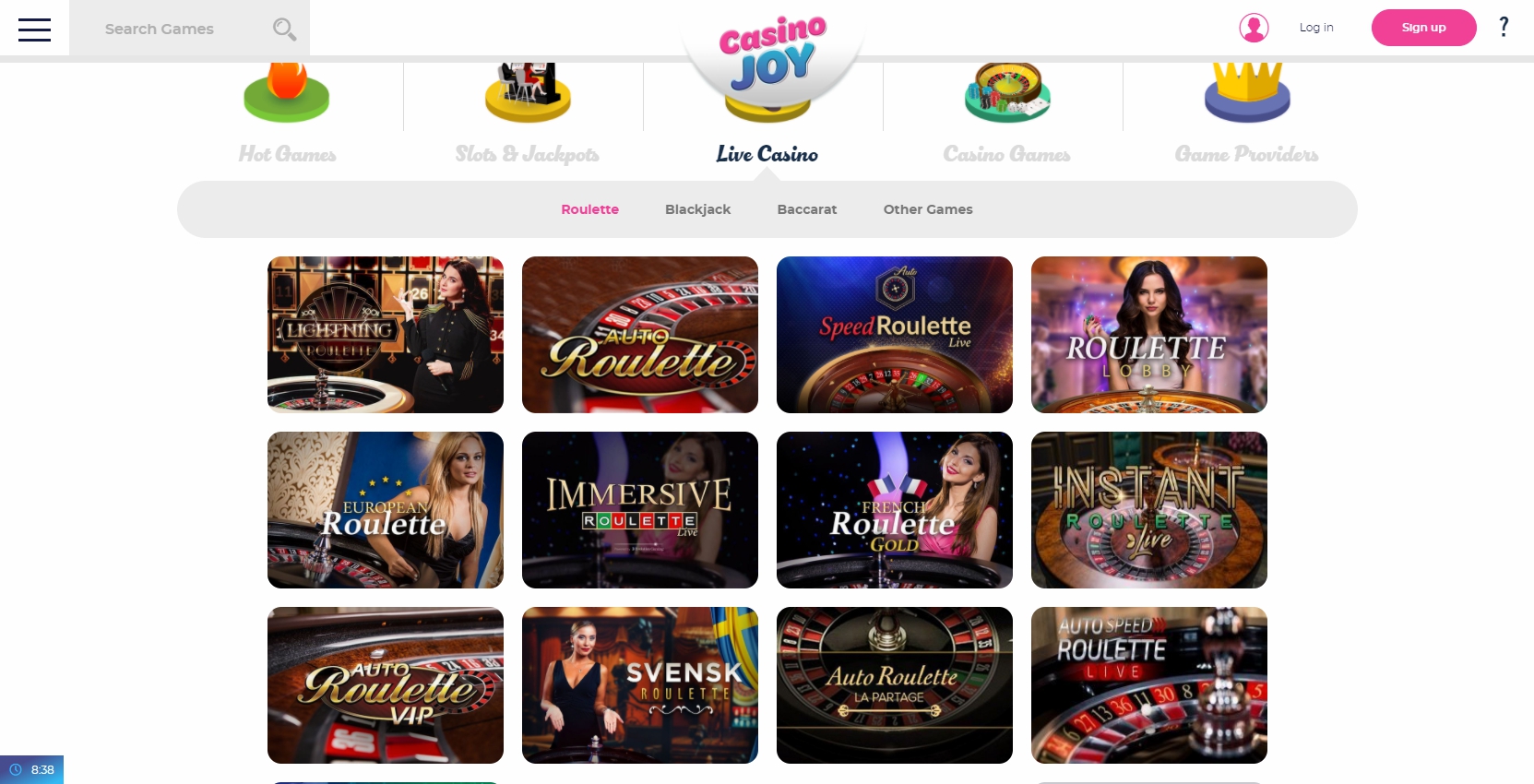 Casino Joy Live Dealer Games