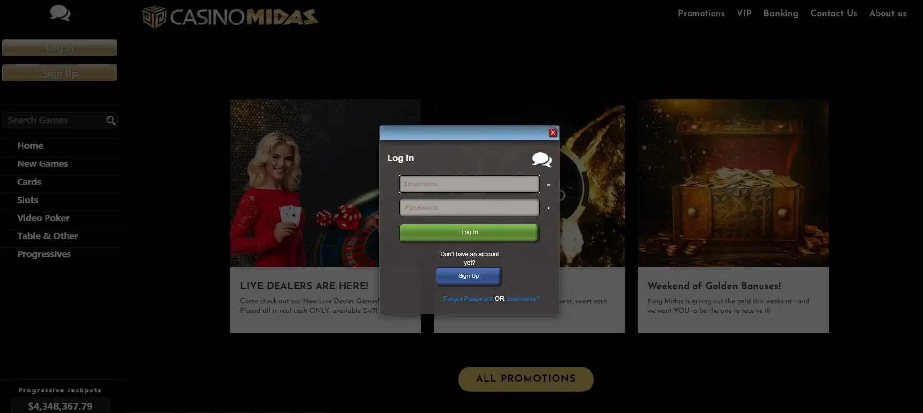Casino Midas Login