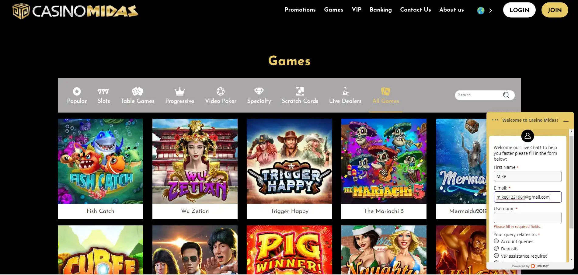 Casino Midas Support