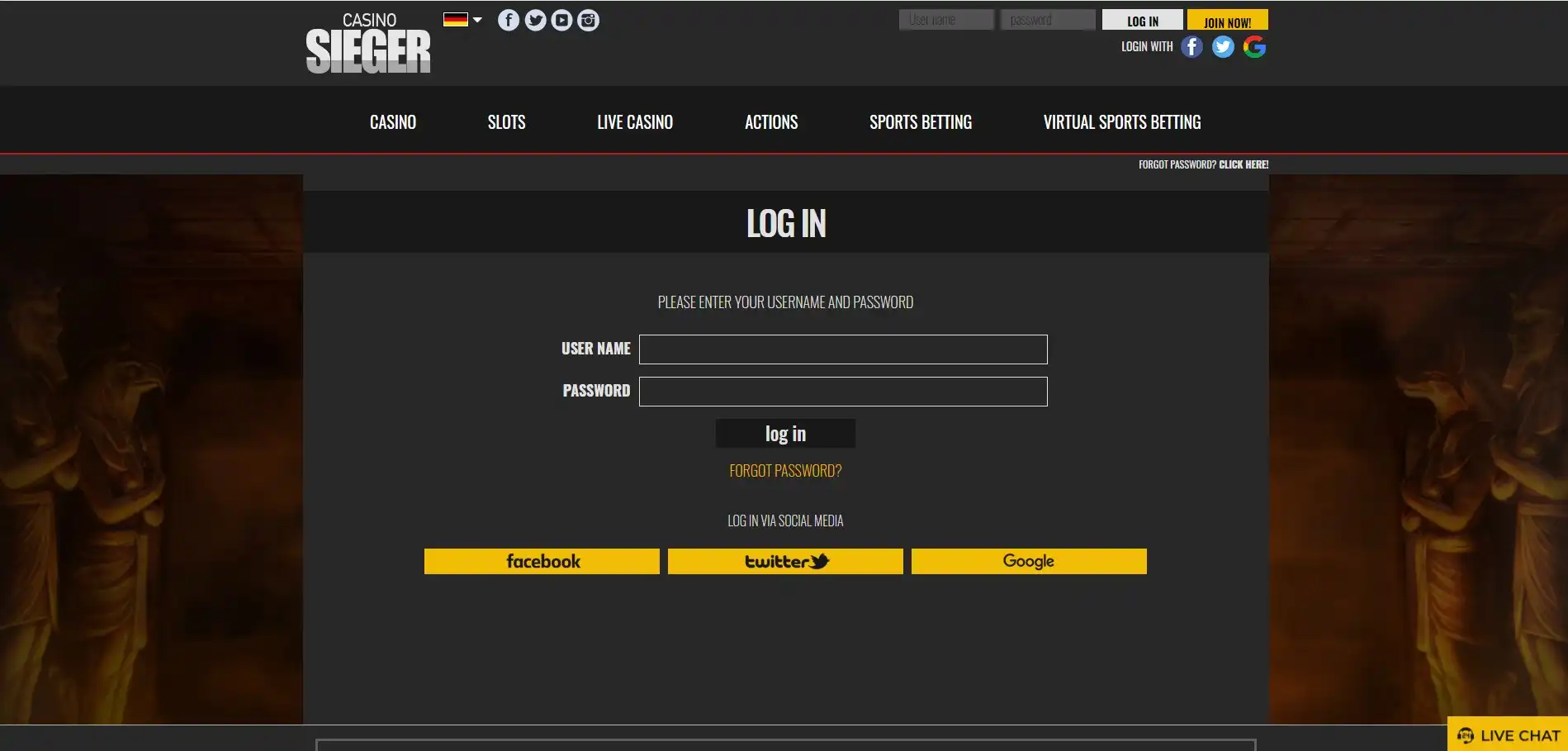 CasinoSieger Login