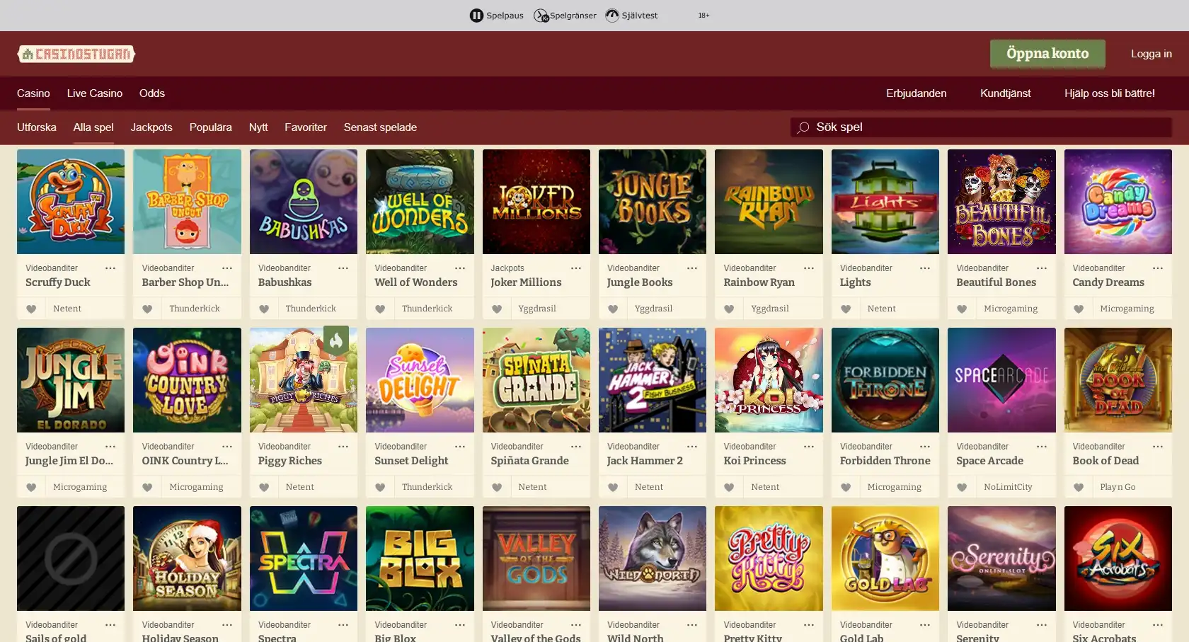 Casinostugan Games