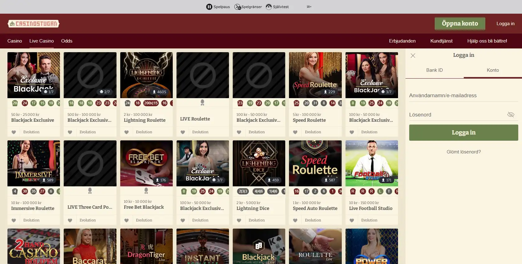 Casinostugan Login