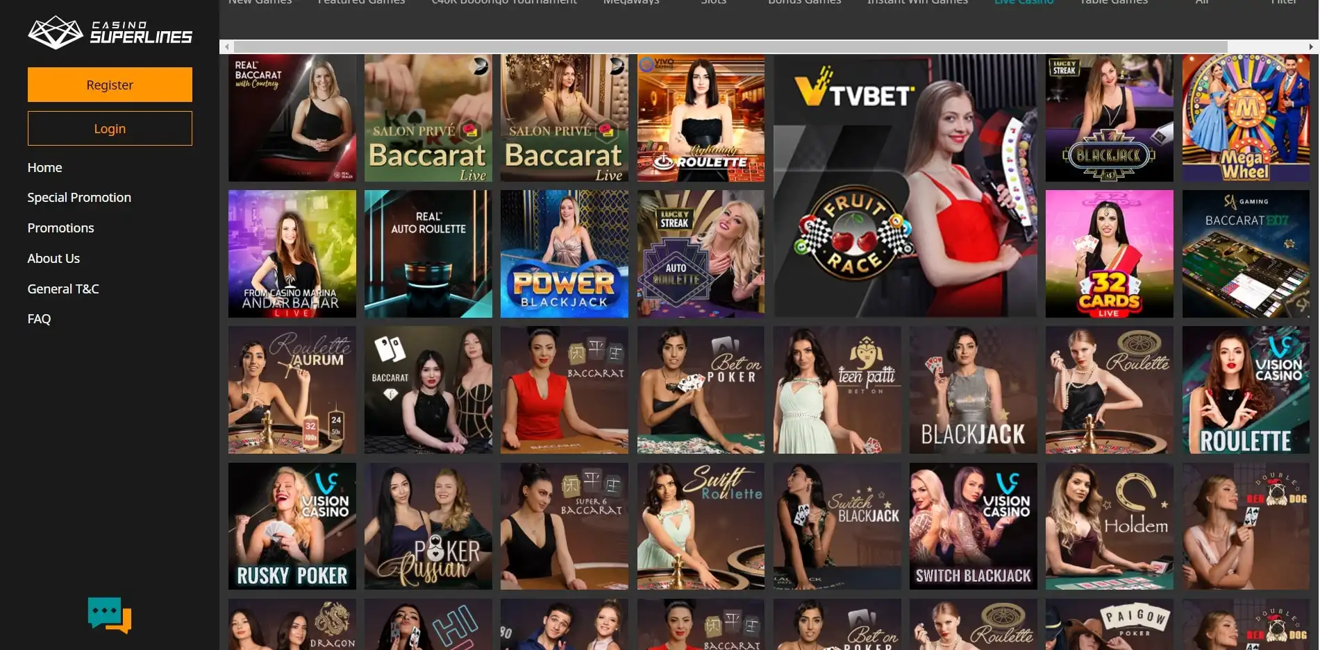Casino Superlines Live Dealer Games