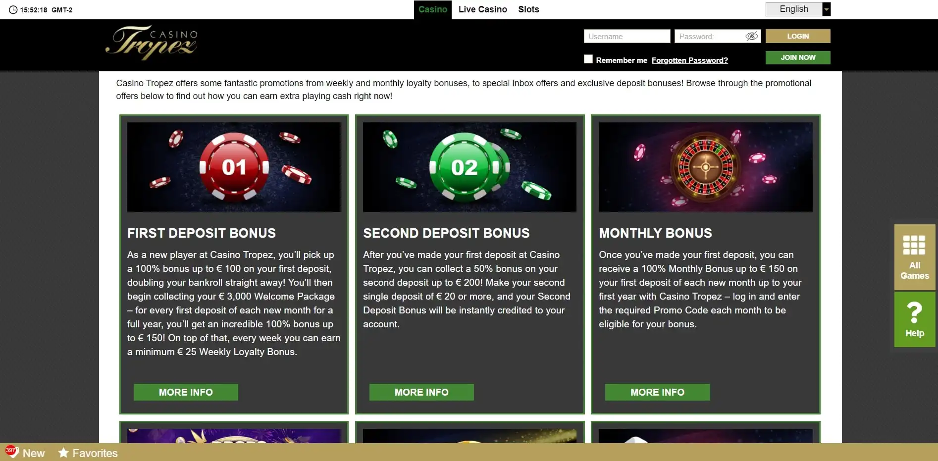 Casino Tropez No Deposit Bonus