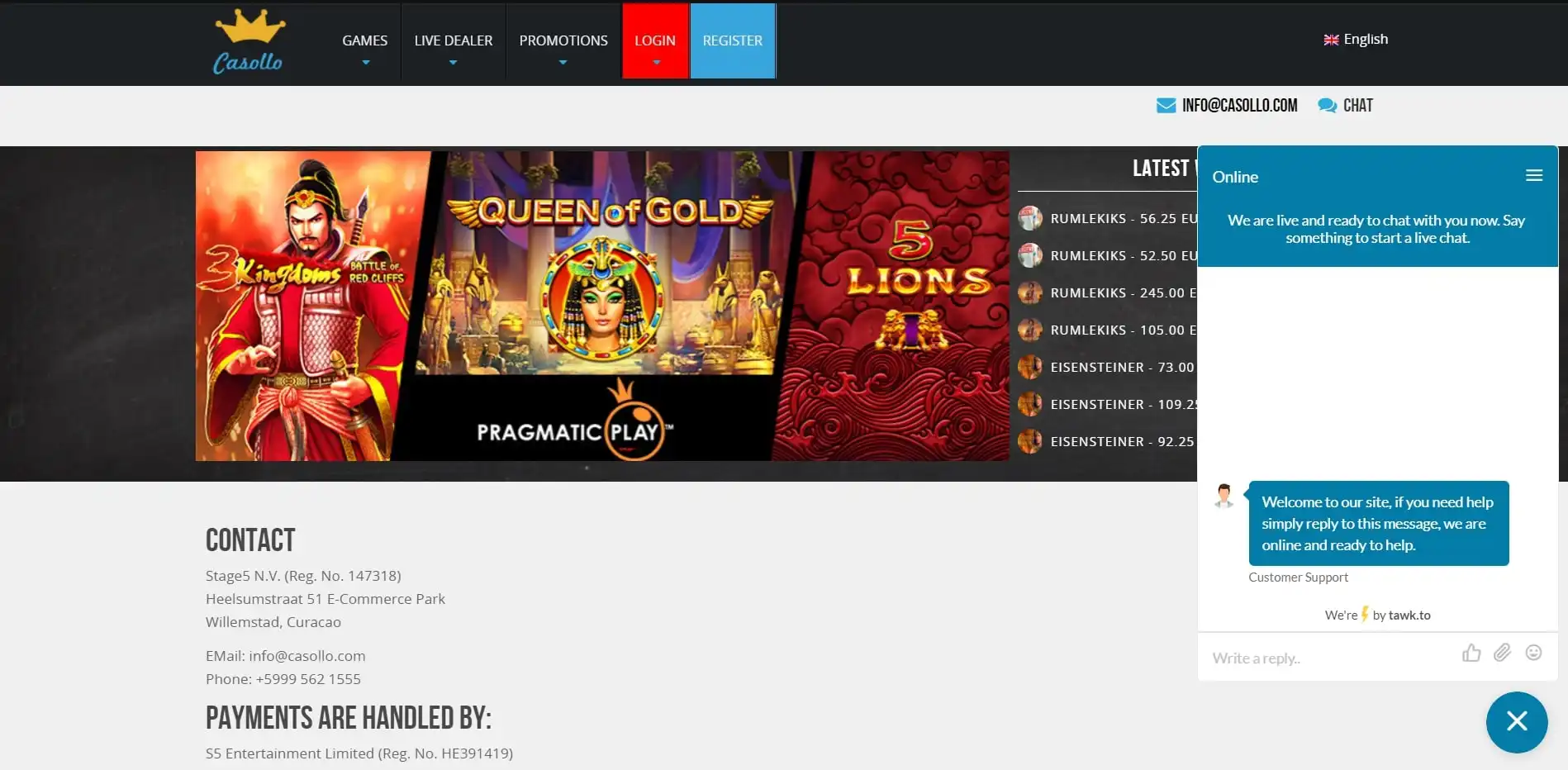 Casoo Casino Support