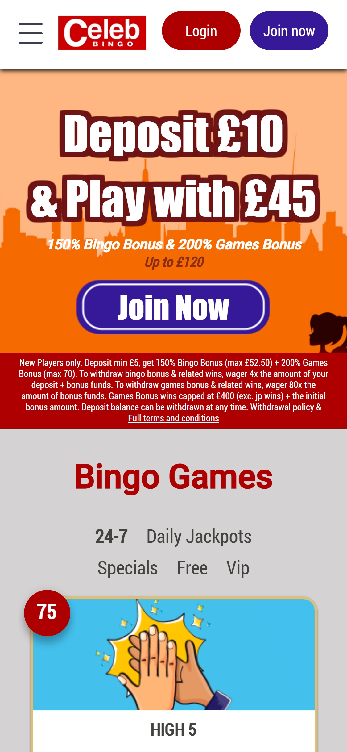 Celeb Bingo Casino Mobile Review