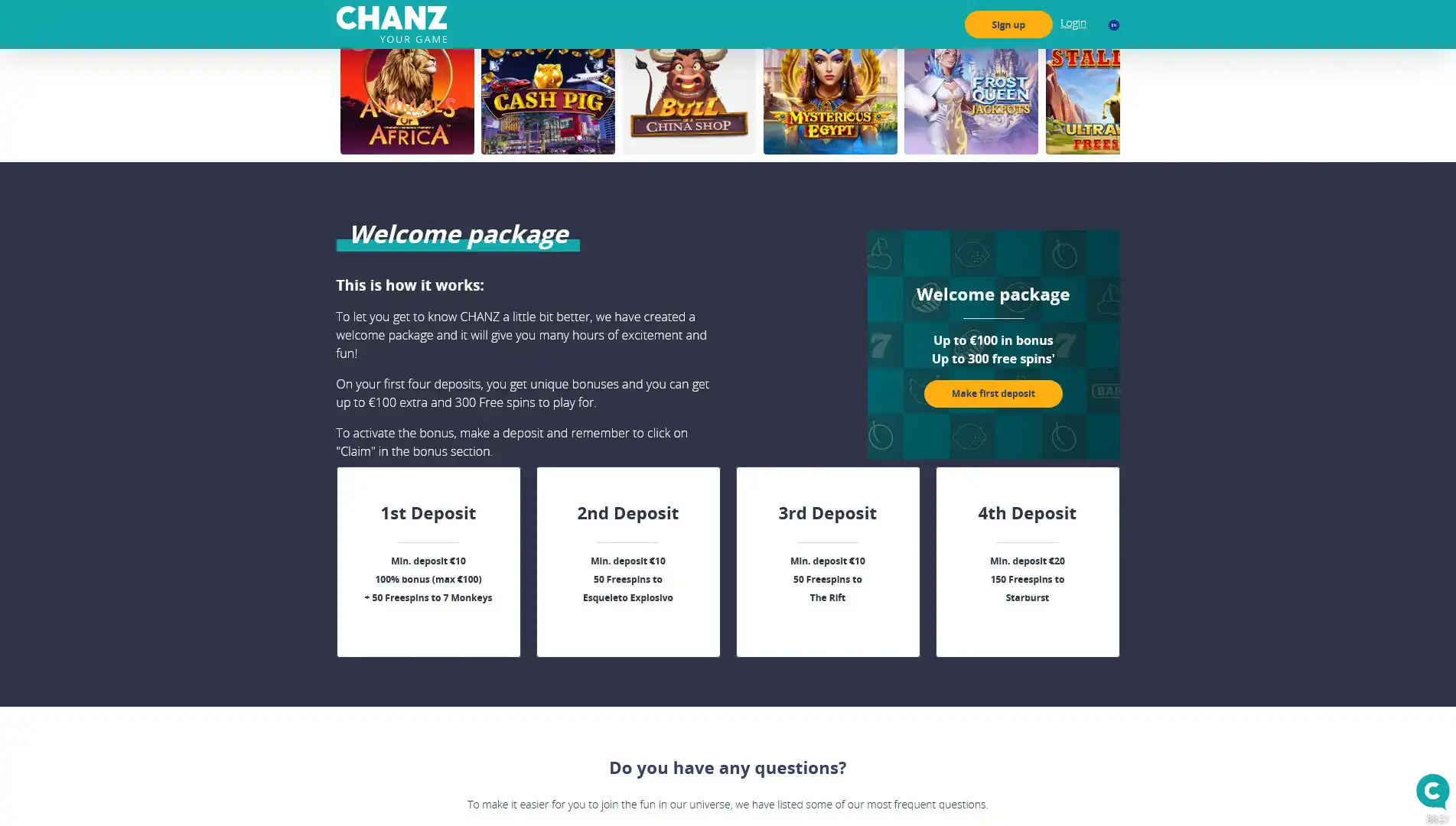 Chanz Casino No Deposit Bonus