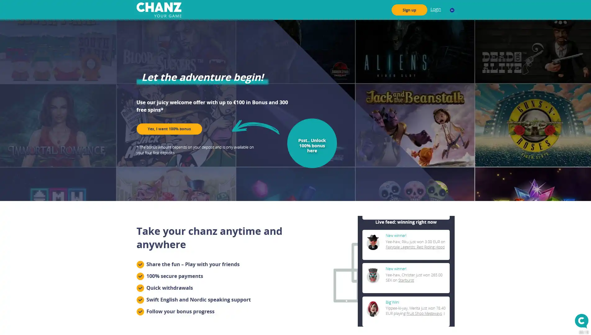 Chanz Casino Review