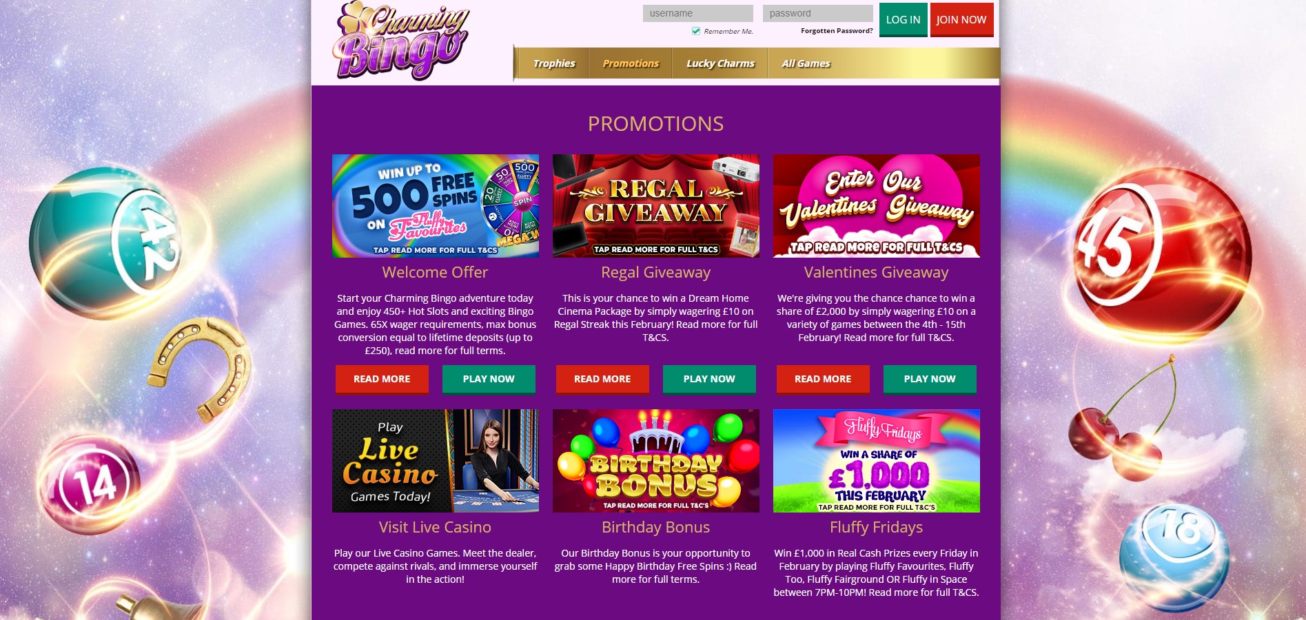 Charming Bingo Casino No Deposit Bonus