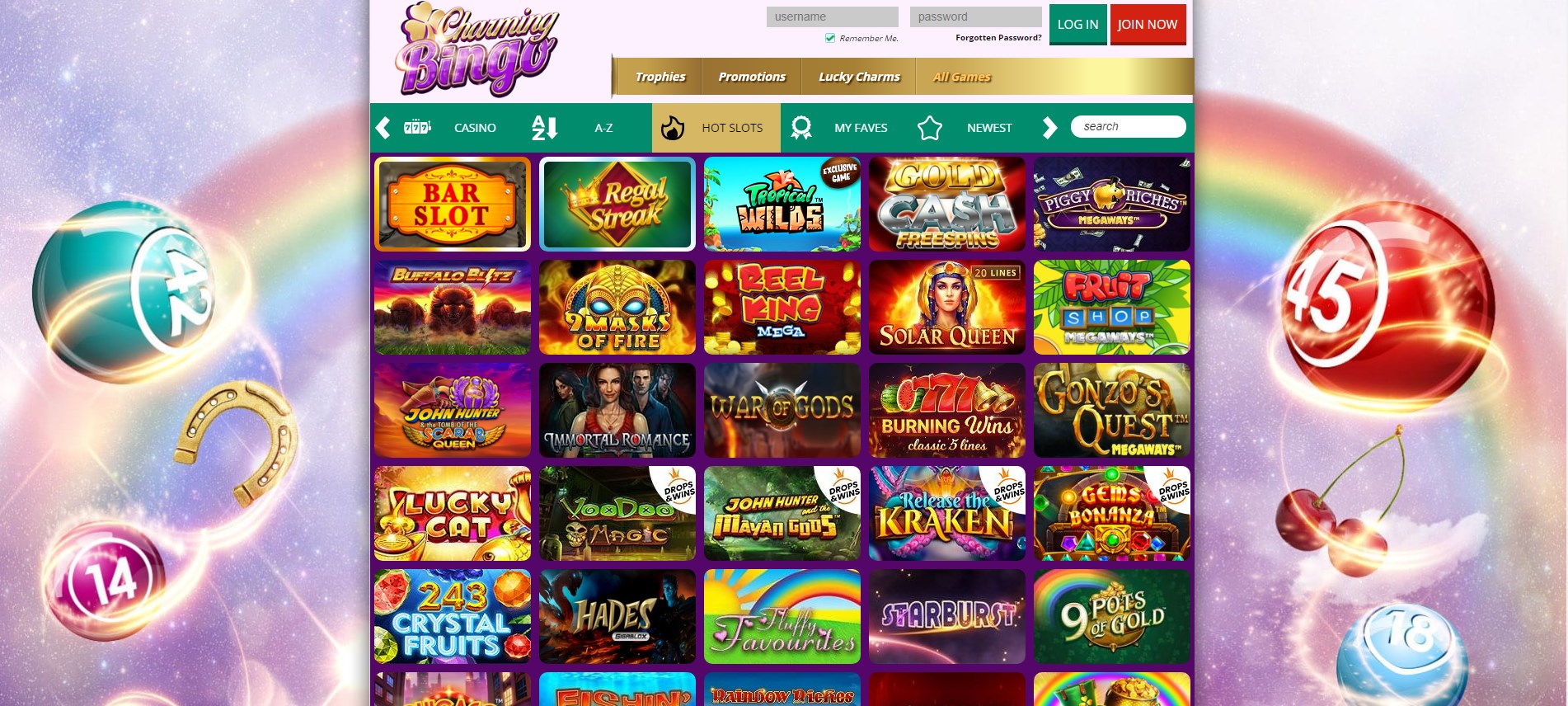 Charming Bingo Casino Games