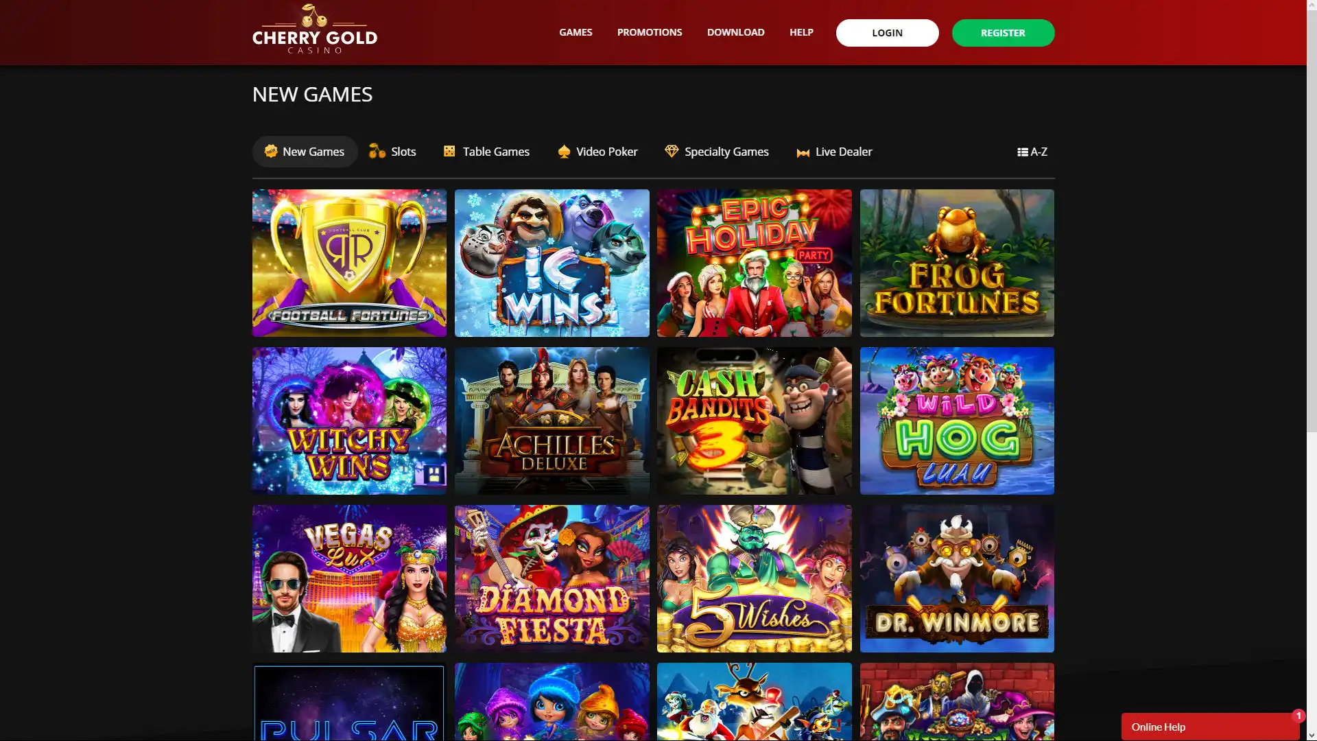 Cherry Gold Casino Games