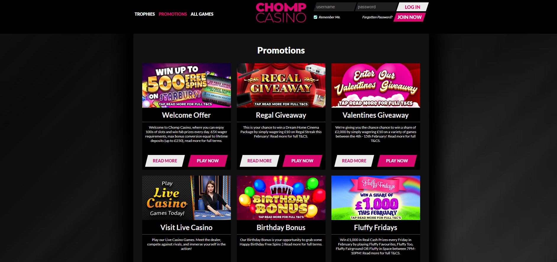 Chomp Casino No Deposit Bonus