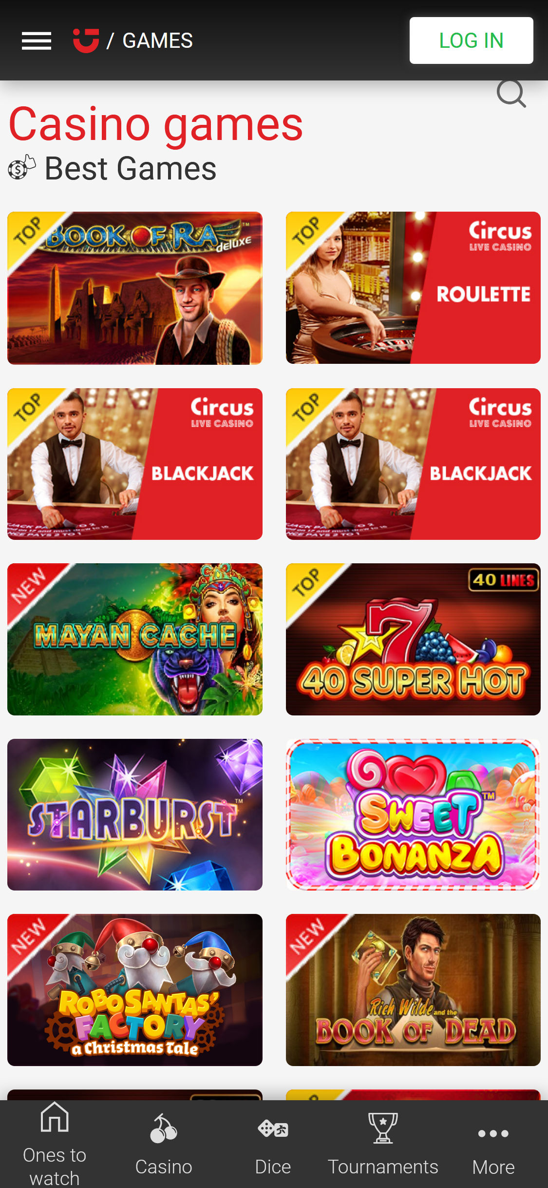 Circus Casino Mobile Games Review