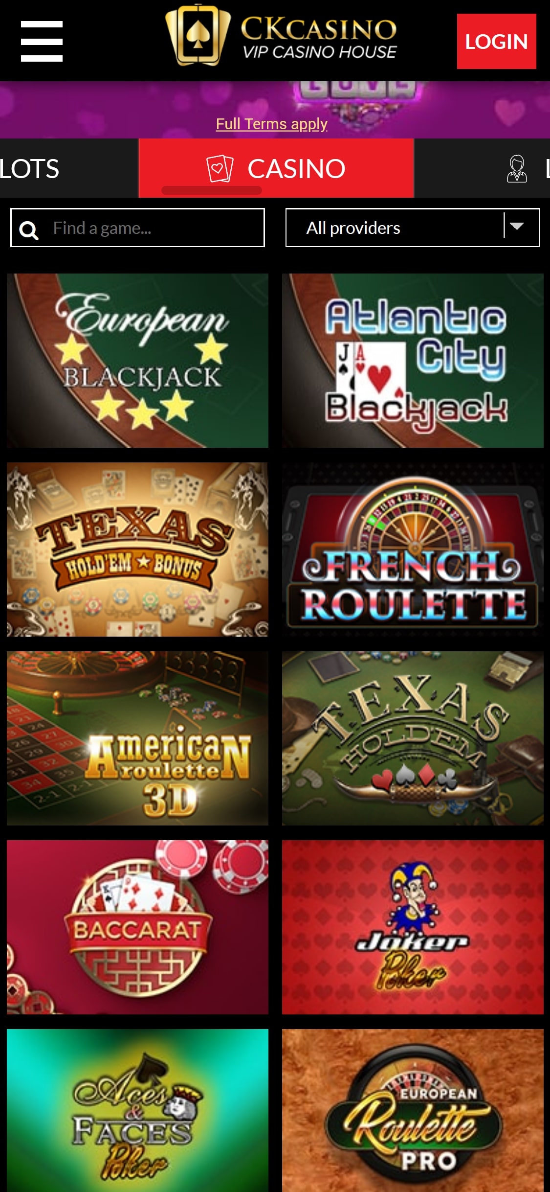 CKCasino Mobile Games Review
