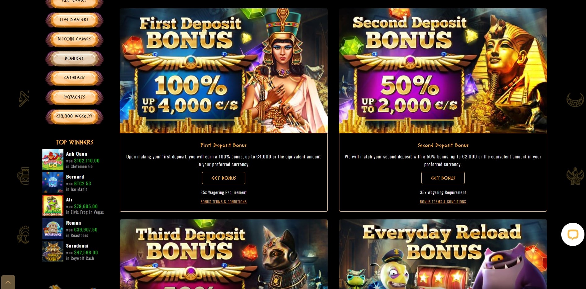 Cleopatra Casino No Deposit Bonus