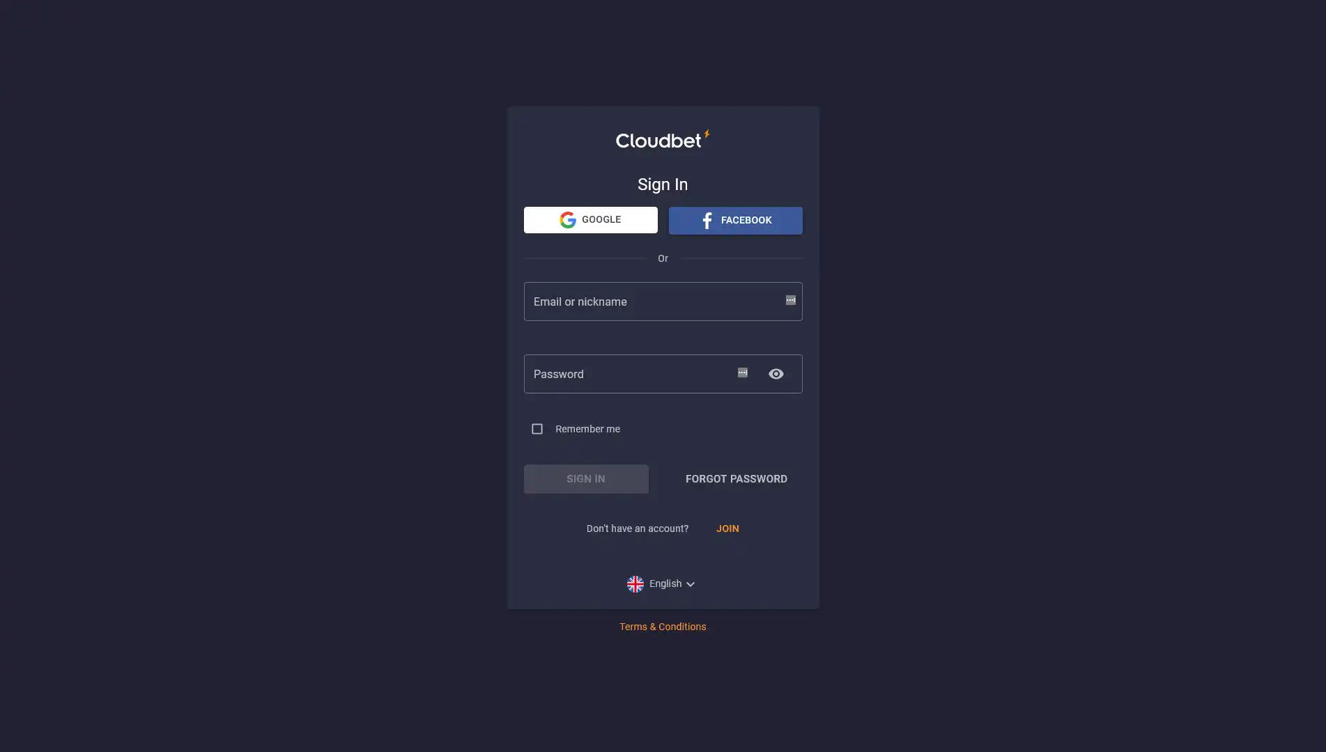 Cloudbet Casino Login