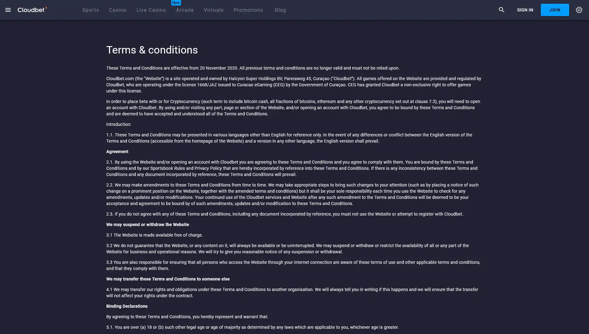 Cloudbet Casino Support