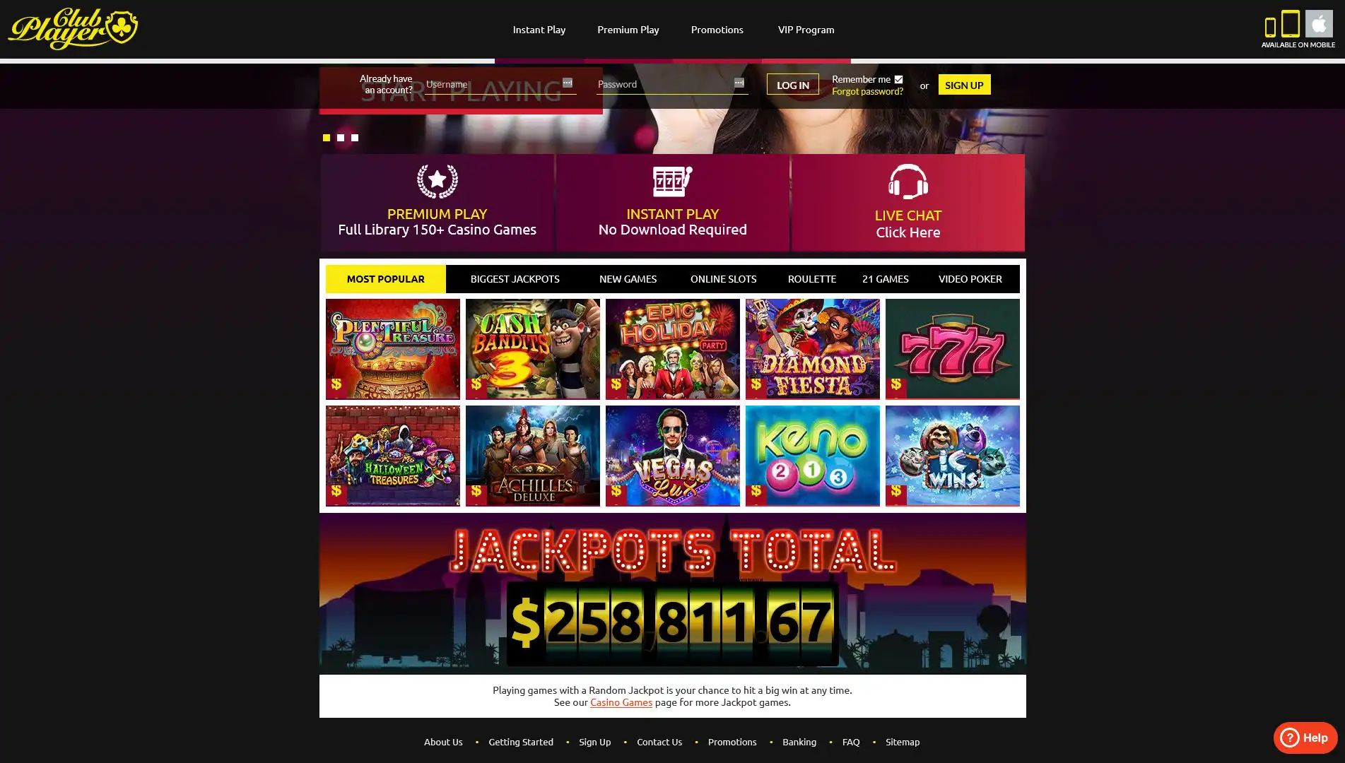 Club Player Casino Games