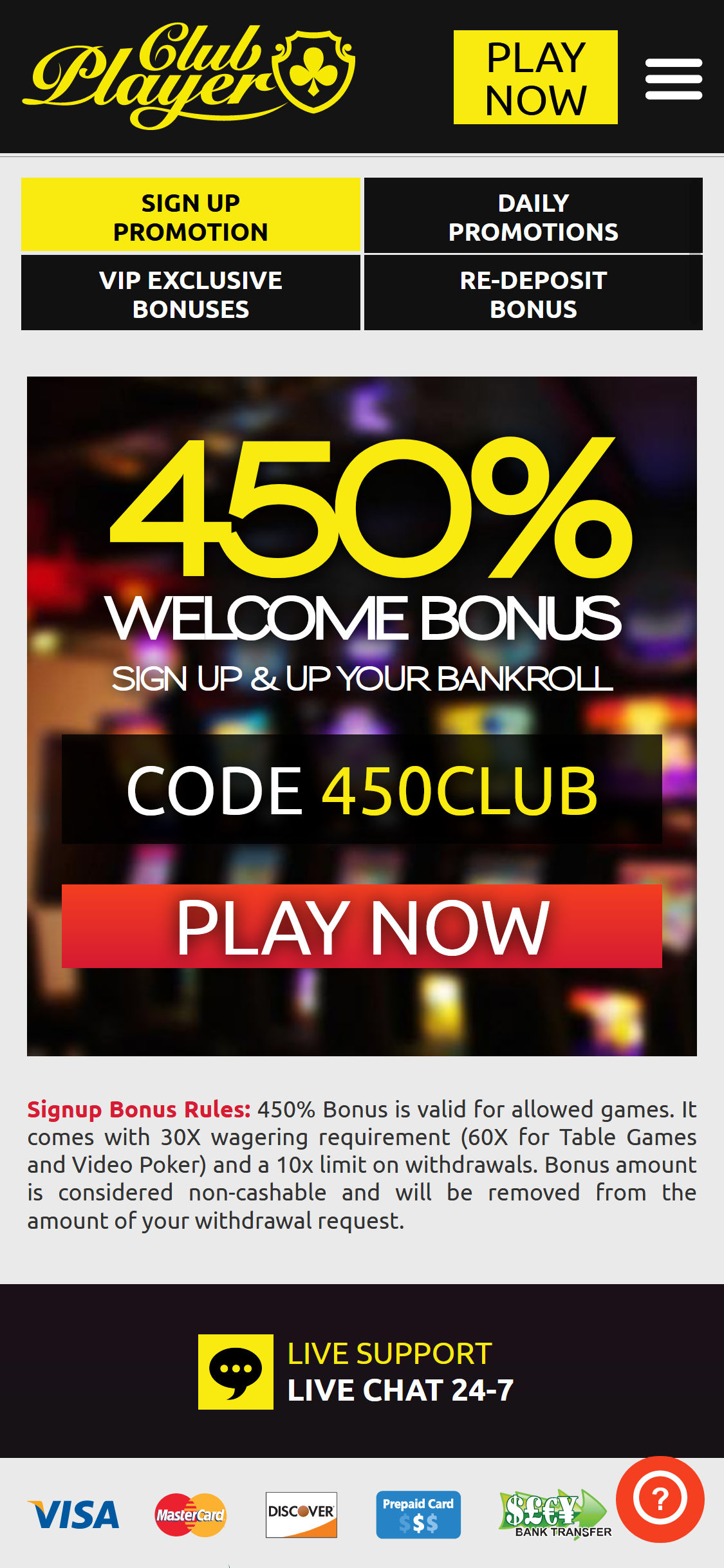 Club Player Casino Mobile No Deposit Bonus Review