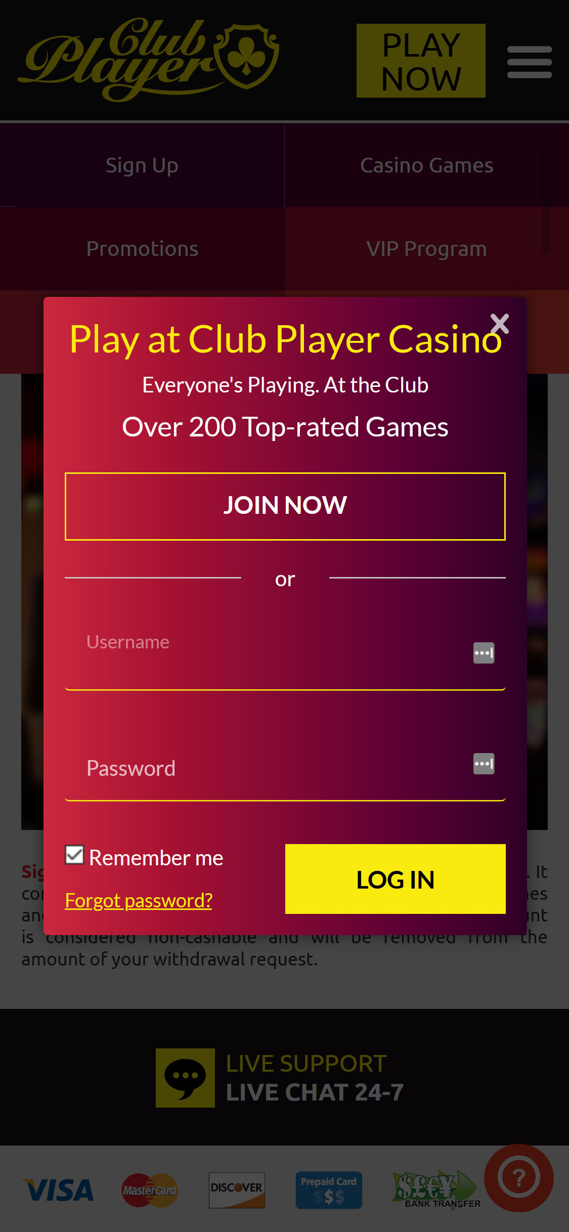 Club Player Casino Mobile Login Review