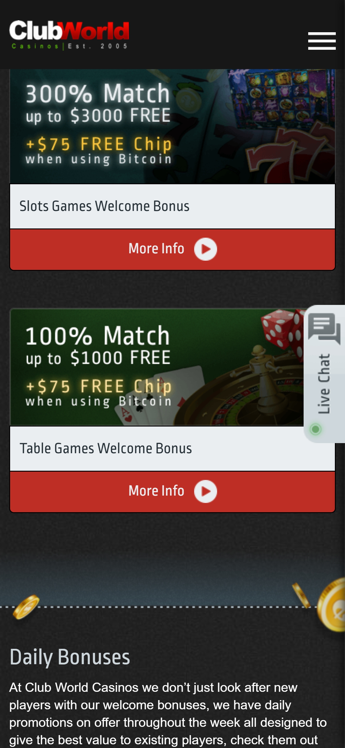 Club World Casinos Mobile No Deposit Bonus Review