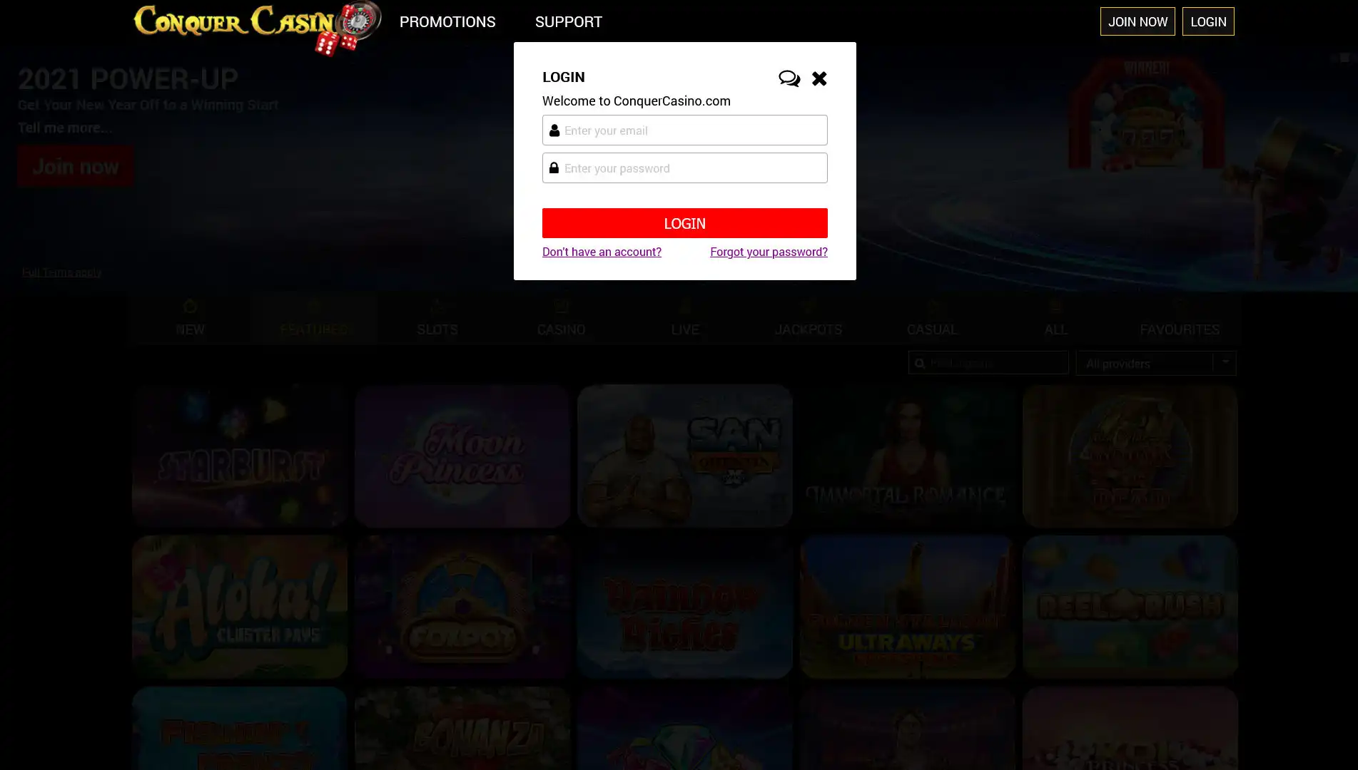 Conquer Casino Login