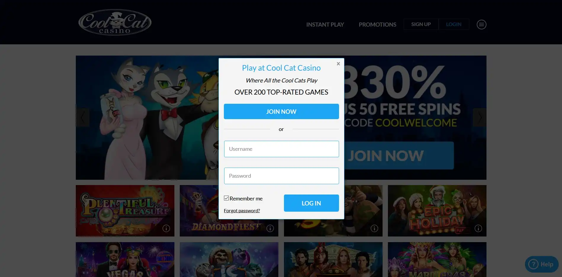 Cool Cat Casino Login