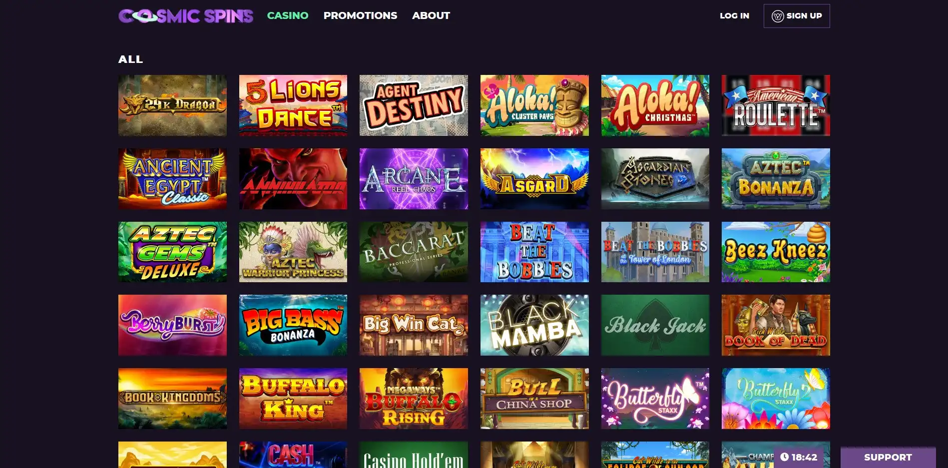 Cosmic Spins Casino Games
