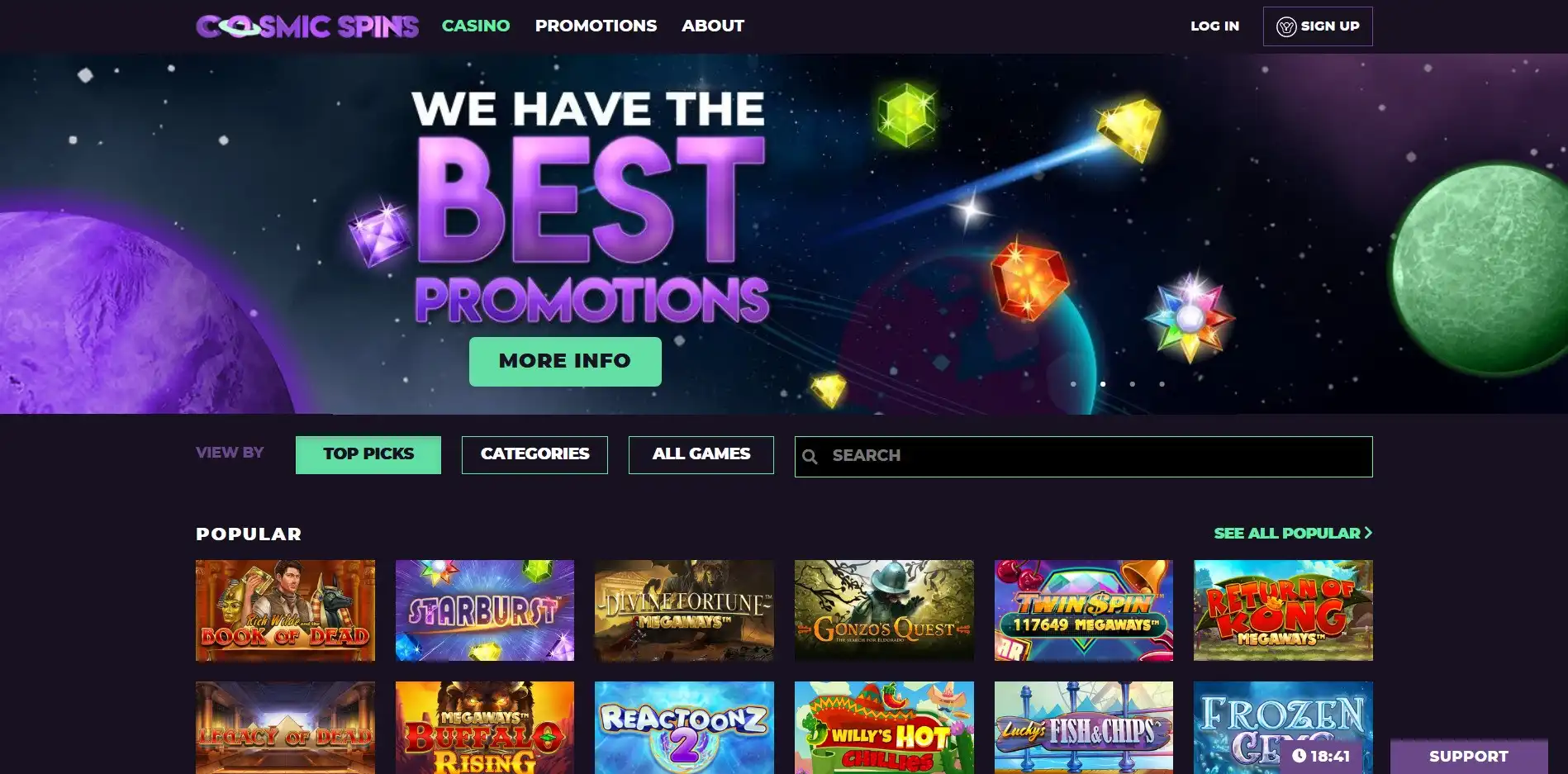 Cosmic Spins Casino Review
