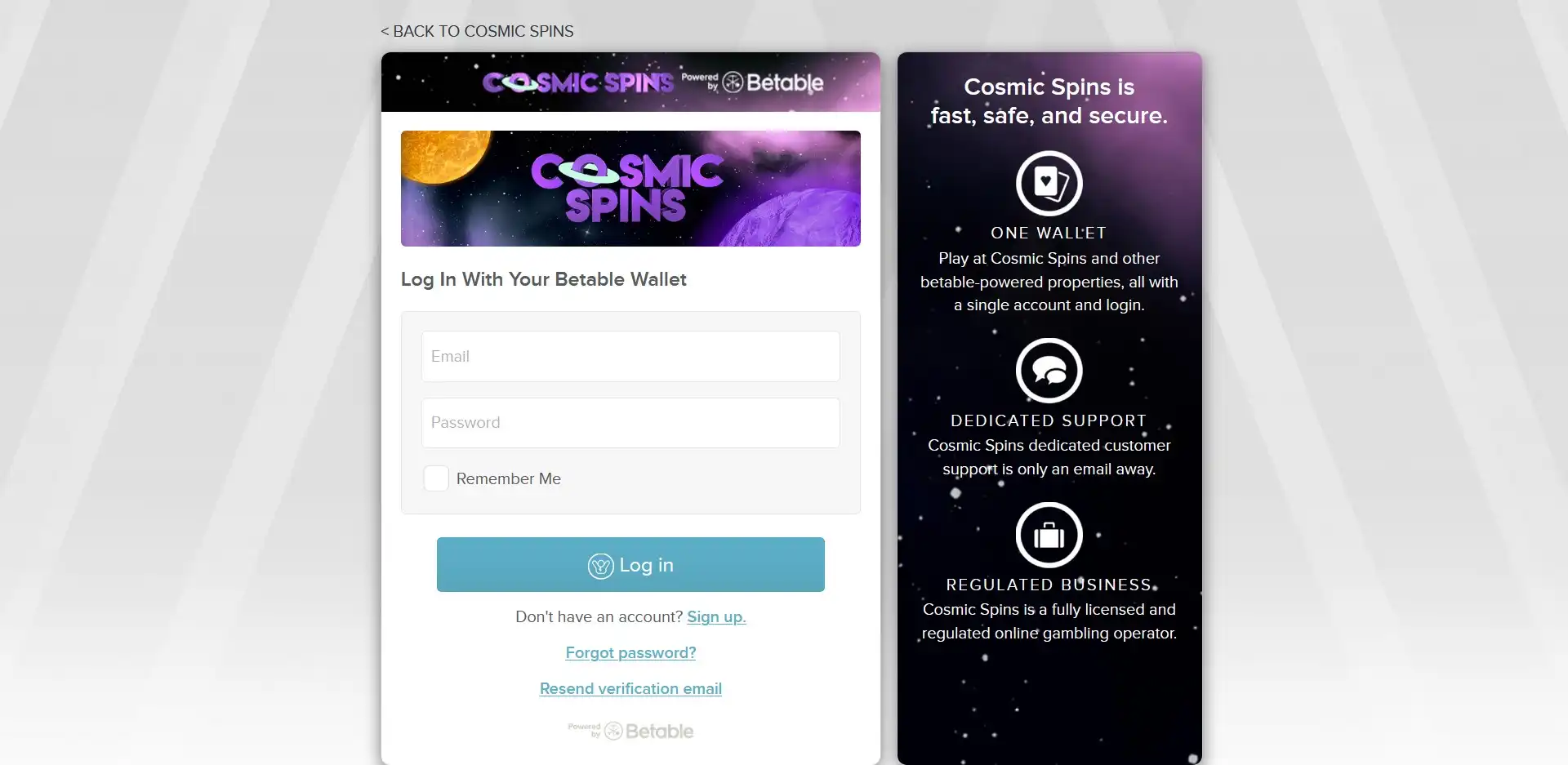 Cosmic Spins Casino Login