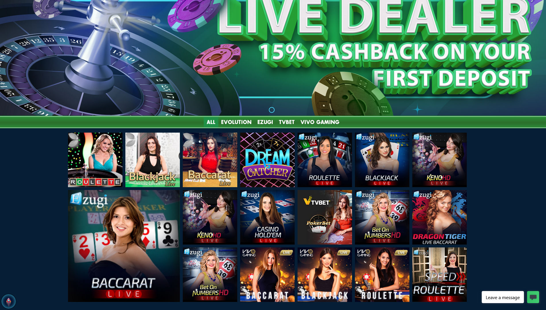 Cosmoswin Casino Live Dealer Games