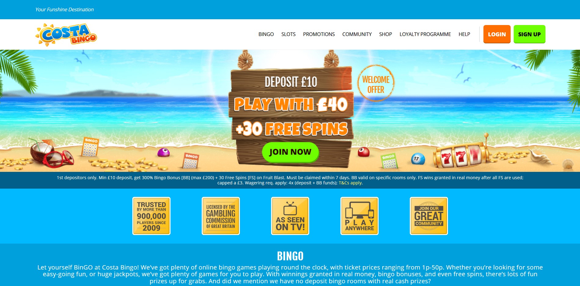Costa Bingo Casino Review