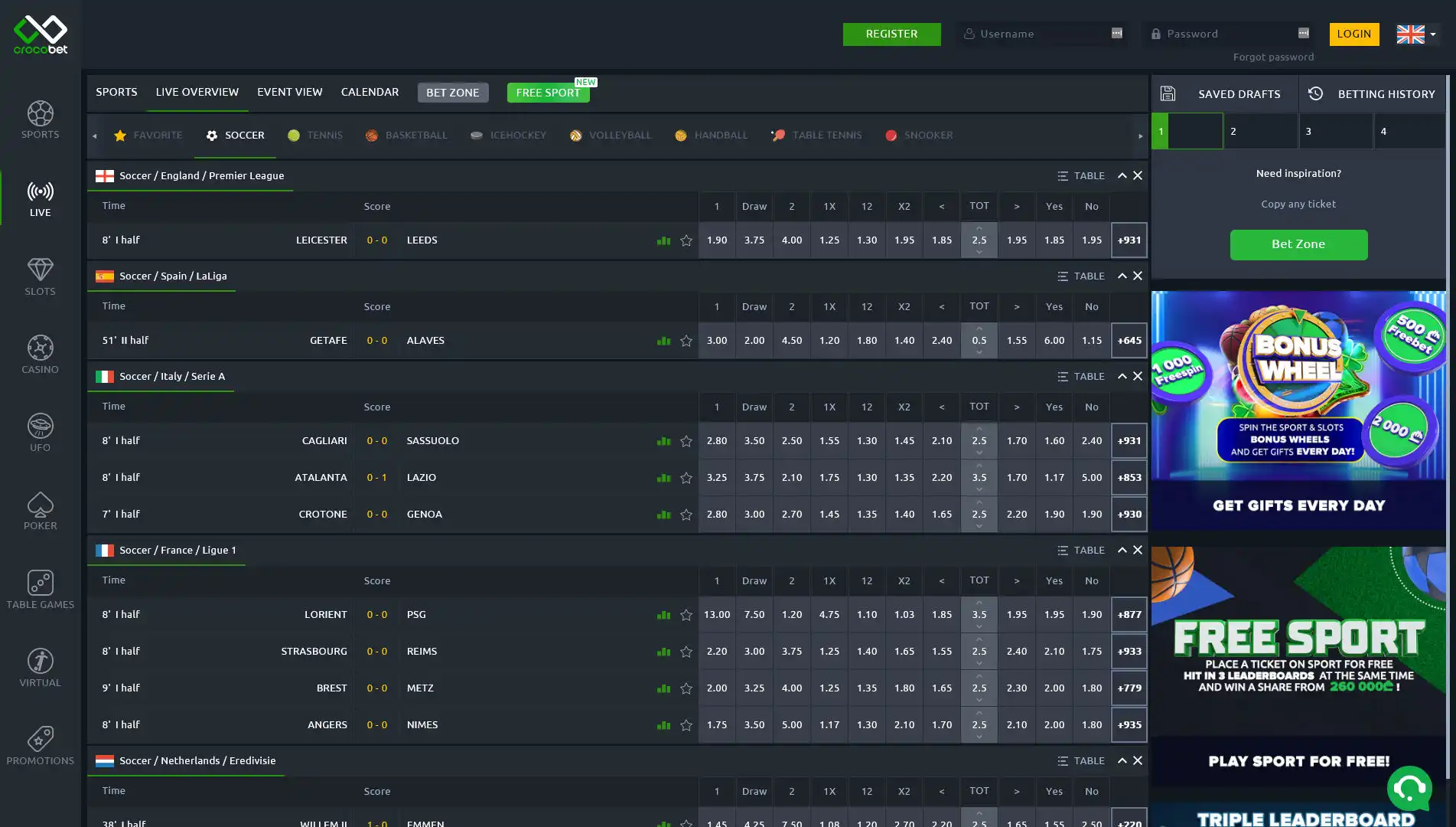 Croco Bet Casino Betting
