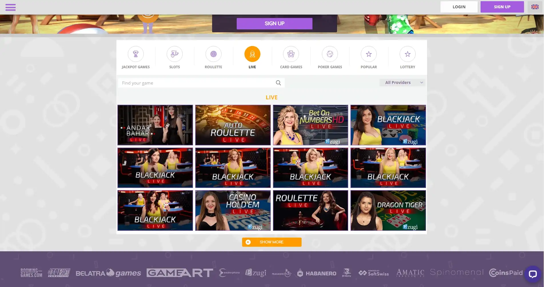 Crypto Wild Casino Live Dealer Games