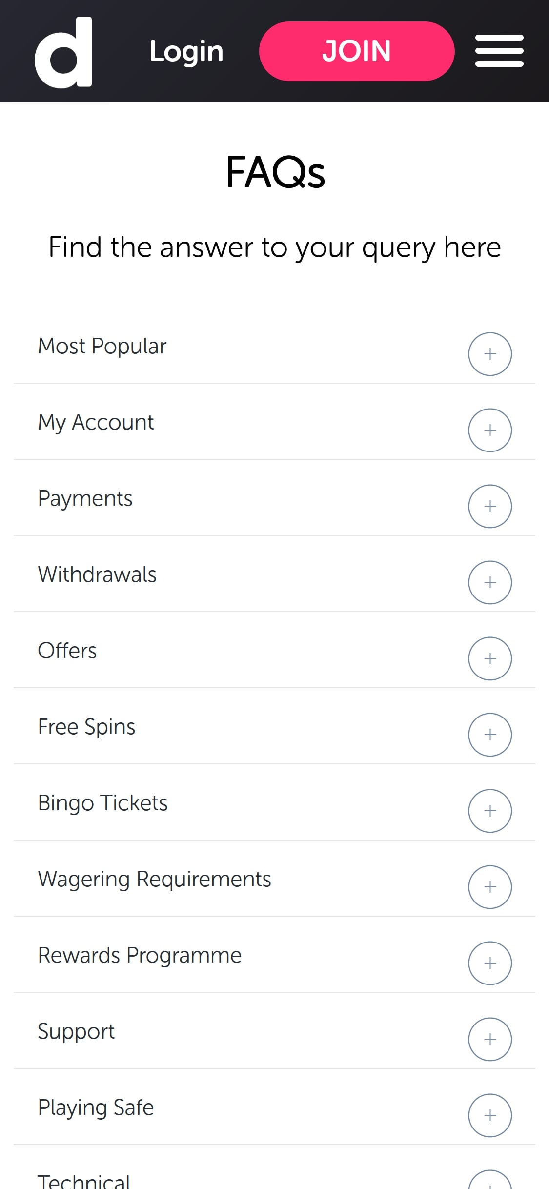 Dabber Bingo Casino Mobile Support Review