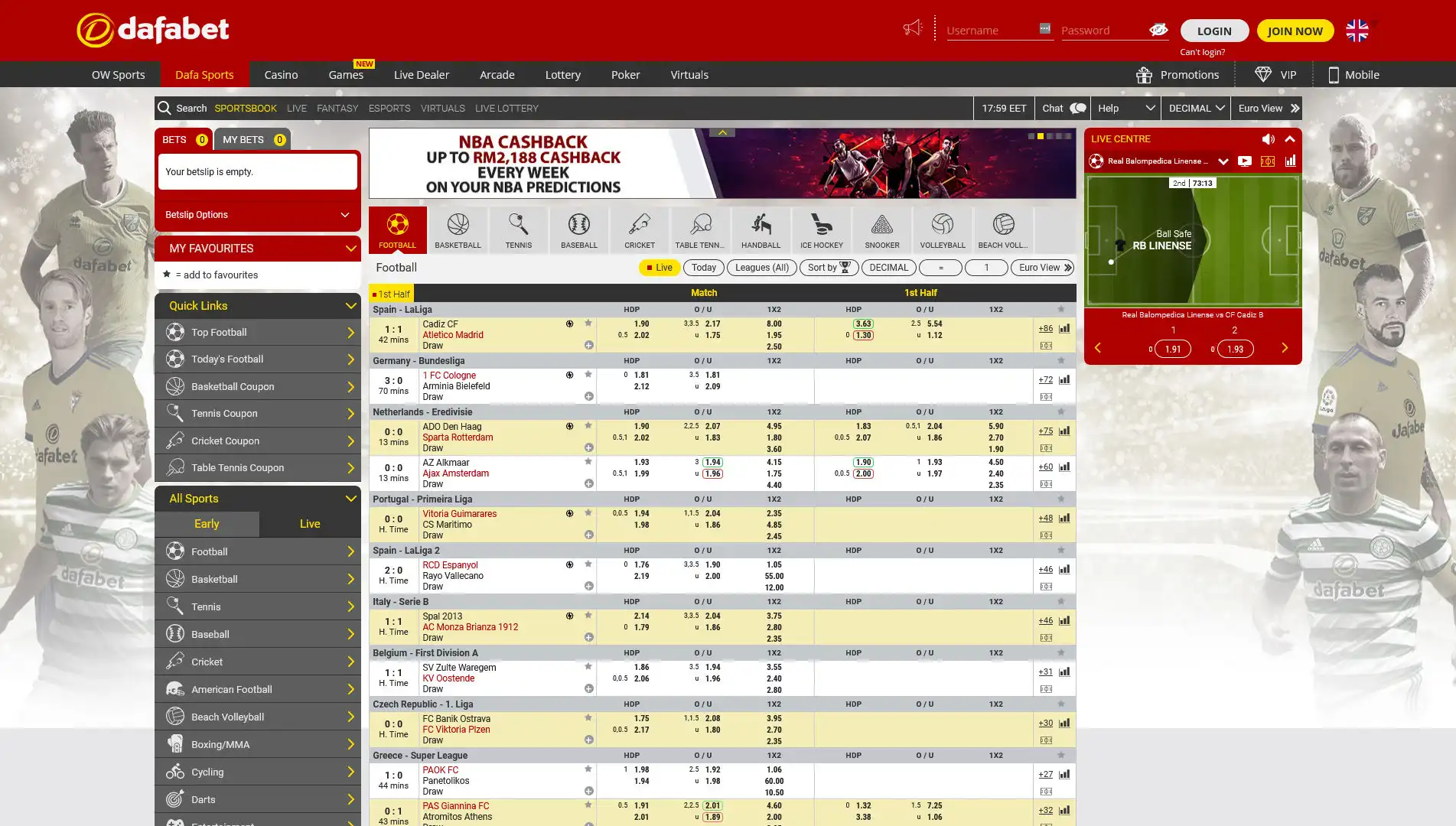 Dafabet Casino Betting