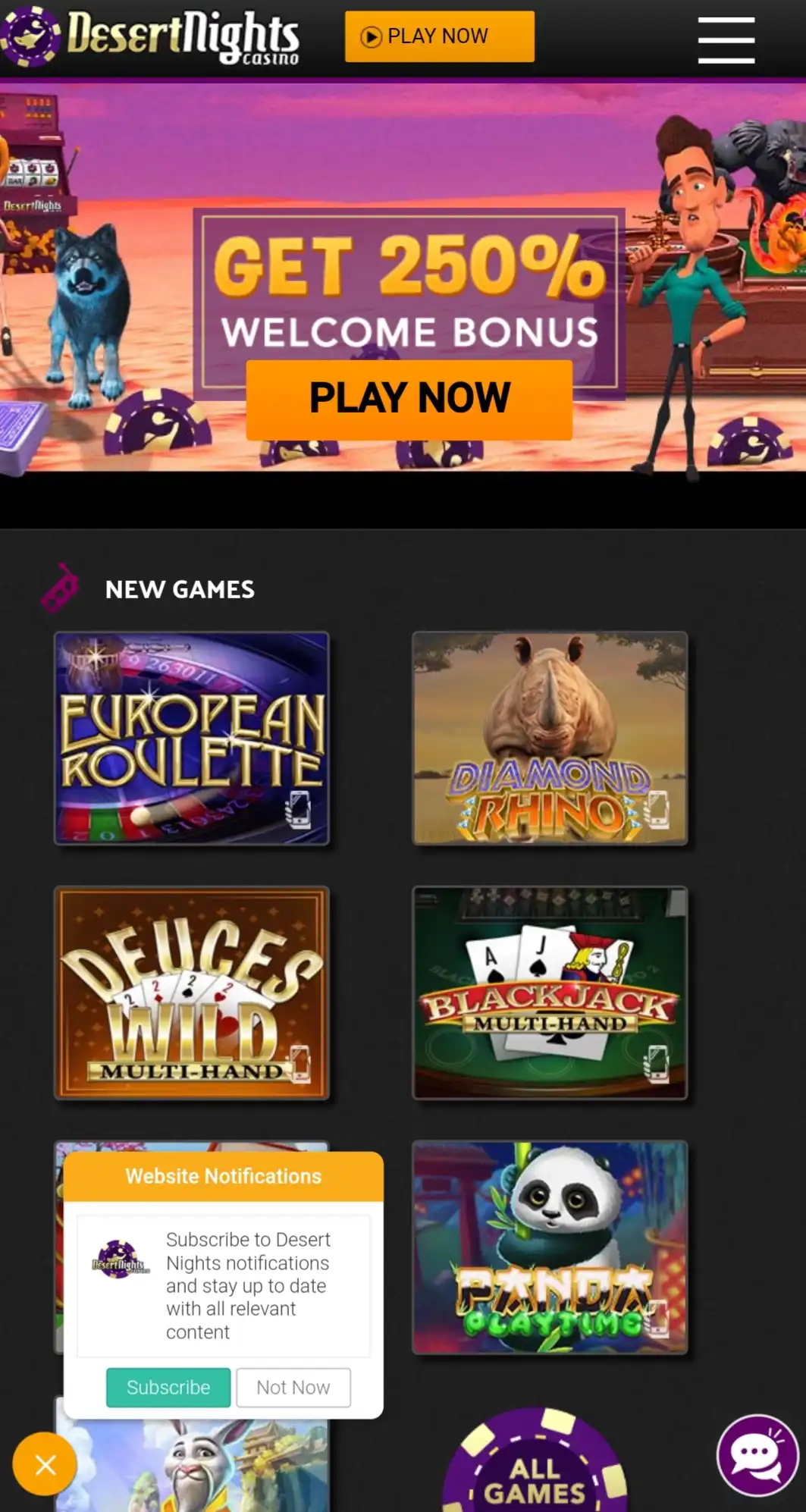 Desert Nights Casino Mobile Review