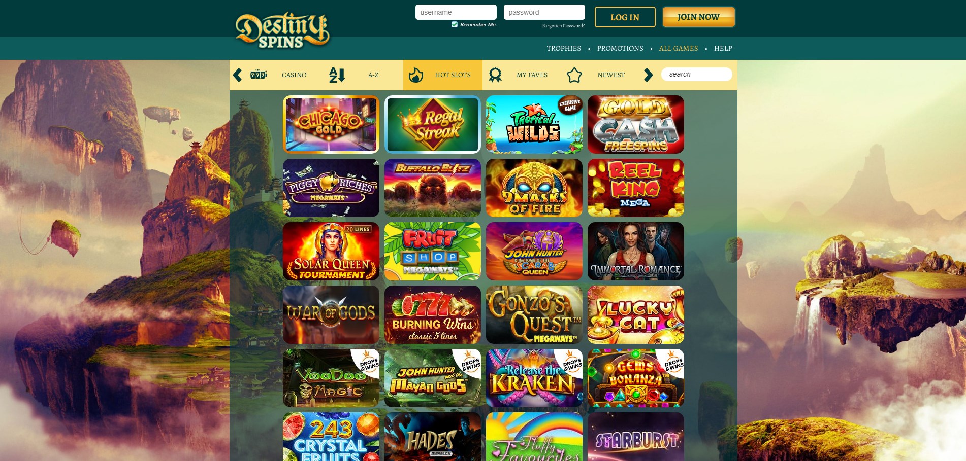 Destiny Spins Casino Games