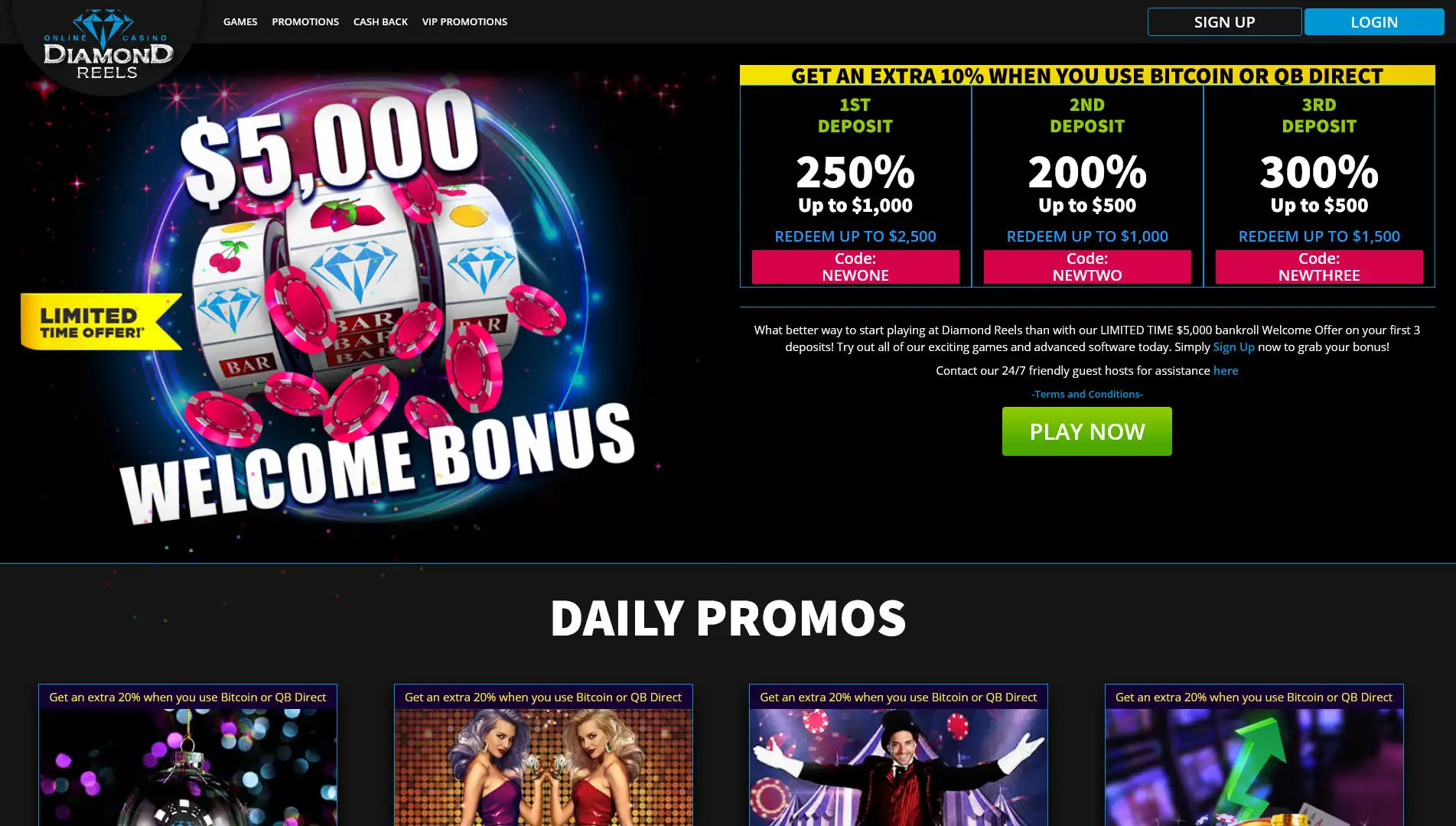 Diamond Reels Casino No Deposit Bonus
