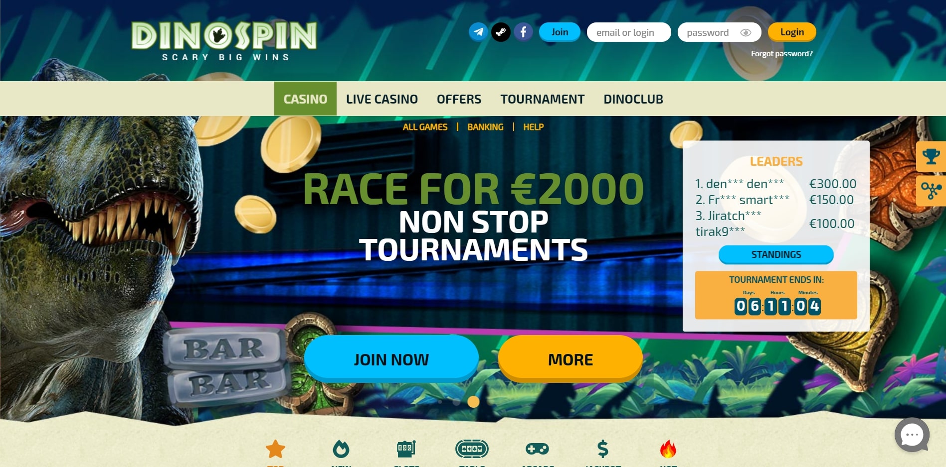 DinoSpin Casino Review