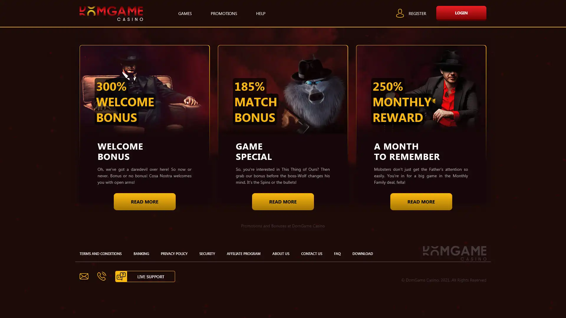 DomGame Casino No Deposit Bonus
